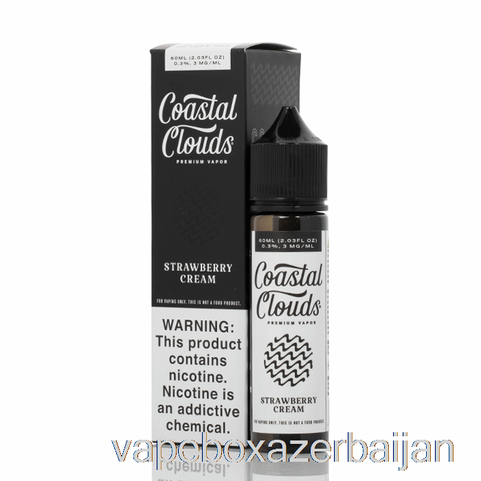 E-Juice Vape Strawberry Cream - Coastal Clouds Co. - 60mL 0mg
